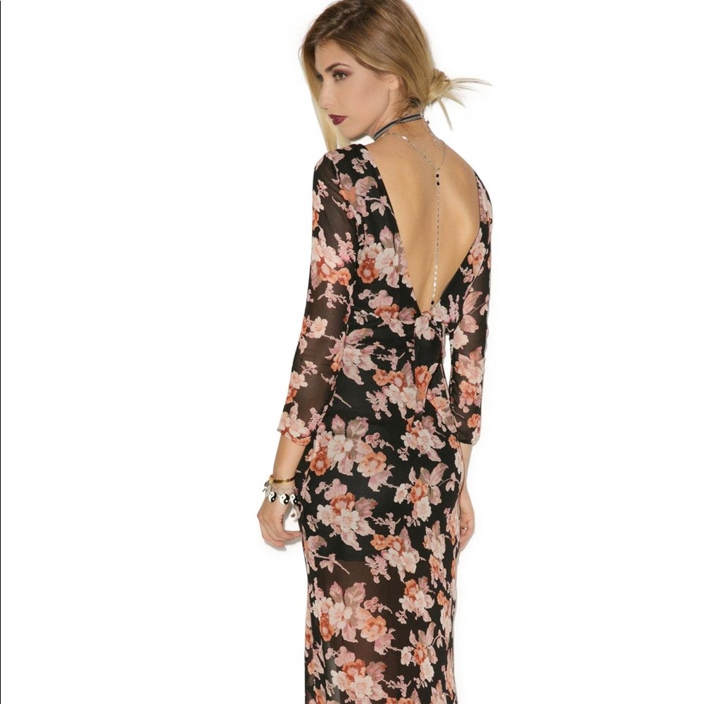 For Love and Lemons Autumn Floral Maxi Dress